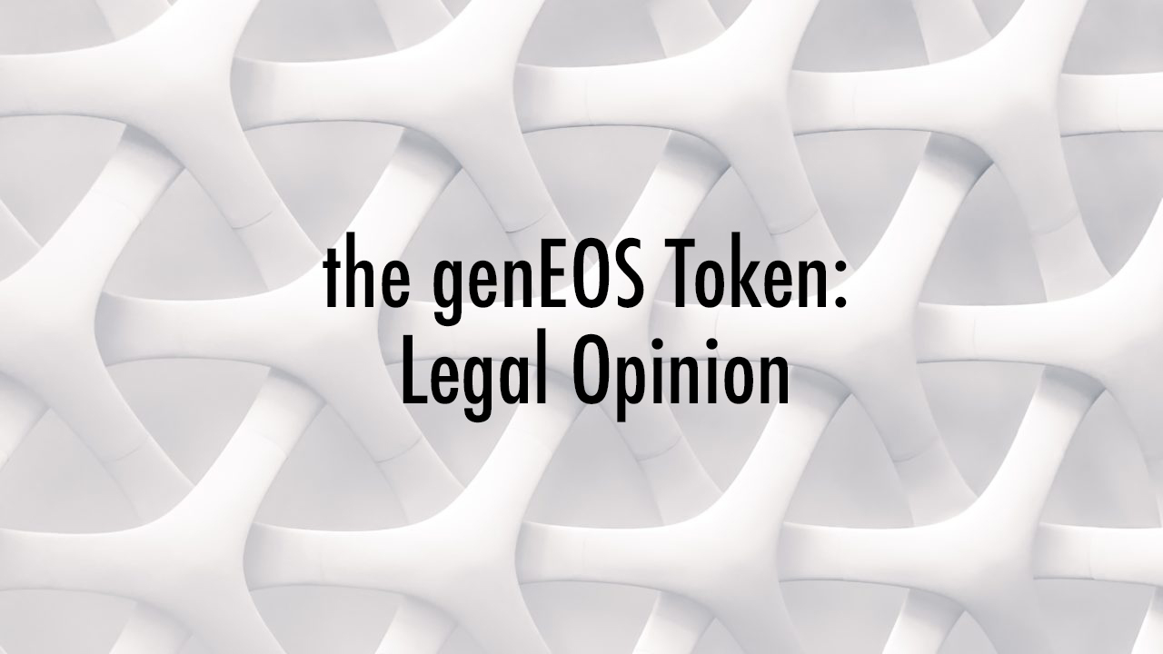 GenEOS Token: Legal opinion
